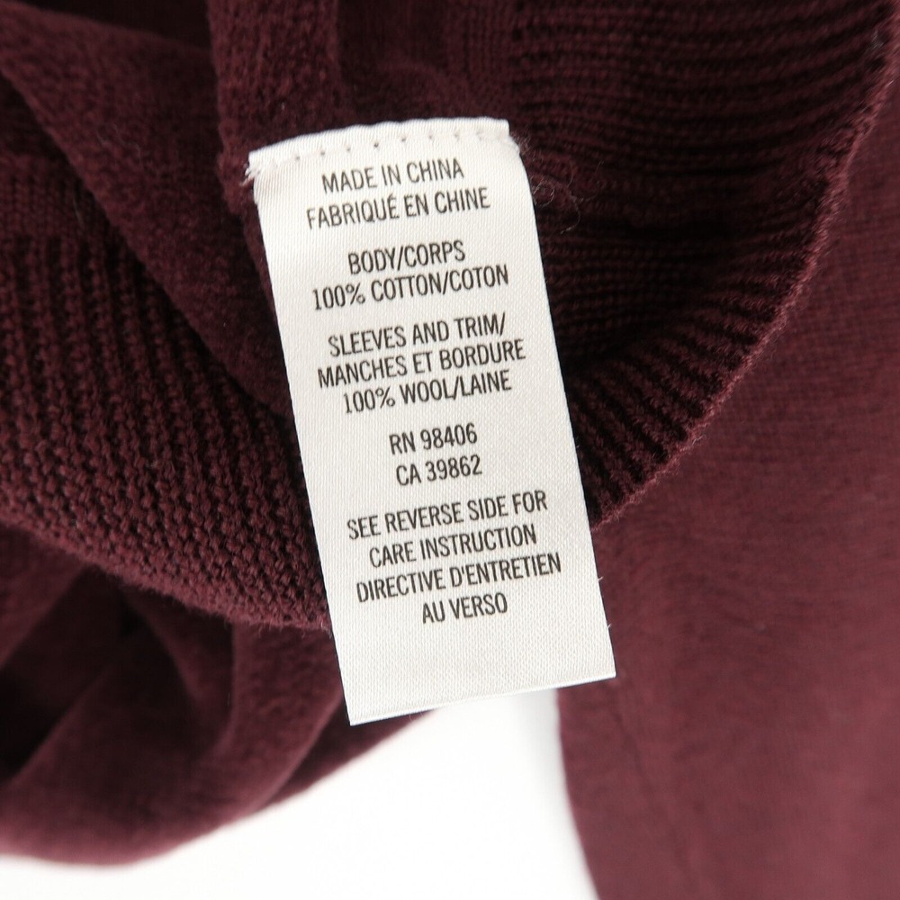 Theory Evrett B‎ Soothe Sweater Mens Large Burgundy Corded Velour Knit - Picture 9 of 10